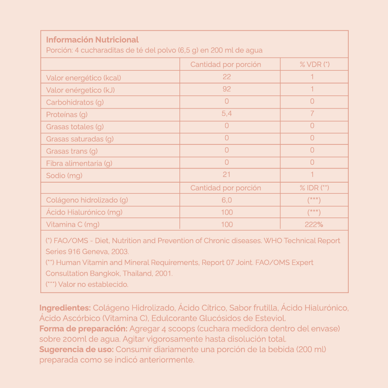 Hyaluronic Collagen Booster en polvo Frutilla x 200g